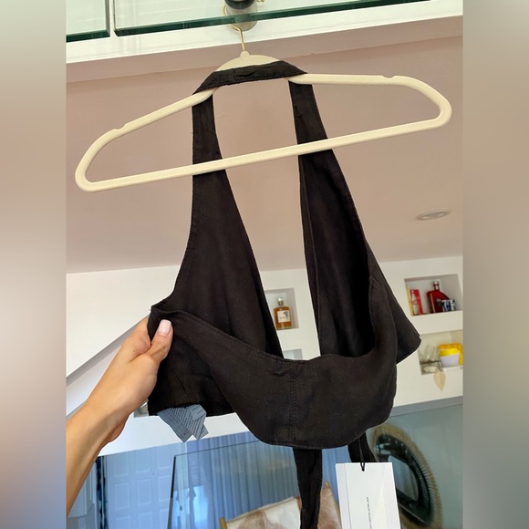NWT! Zara Linen Halter Top in Black | Size XS - Picture 13 of 14